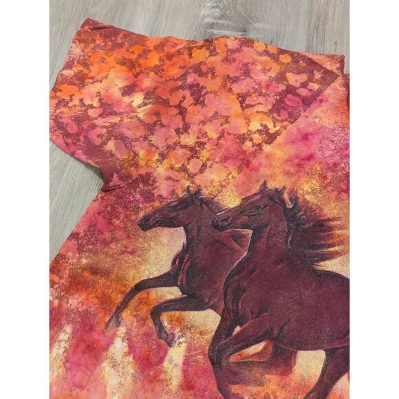 Reworked Reverse Tie Dye Horse Tee • Bleached Leopard Print • Oversized - Picture 3 of 8